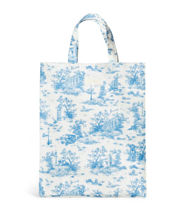 Medium Blue Wood Shopper Bag