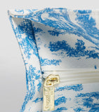 Harrods Blue Toile Wood Shoulder Bag