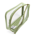 Transparent Oxford Pale Green Cosmetic Bag Set