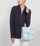 Small Blue Wood Shopper Bag