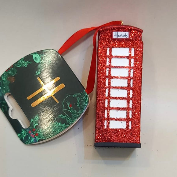 Harrods Red Glitter Telephone Box