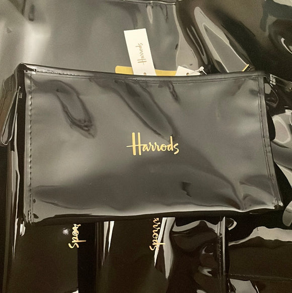 Harrods Black Logo Cosmetic Bag