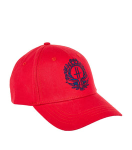 Harrods Red Crest Embroidered Cap
