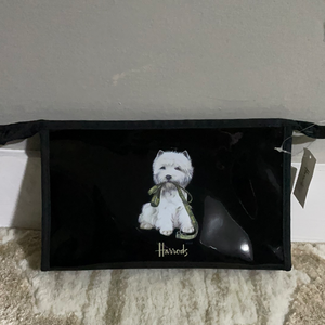 Harrods Black Westie Cosmetic Bag