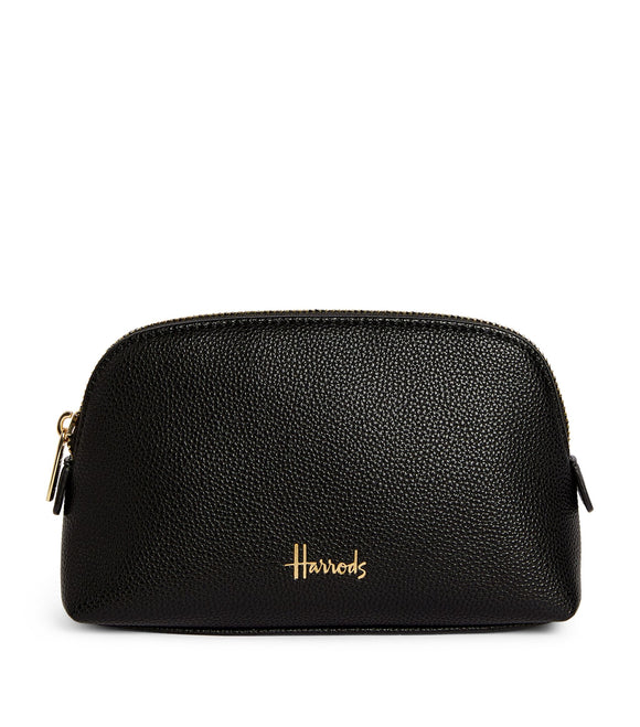 Harrods Oxford Black Half Moon Cosmetic Bag