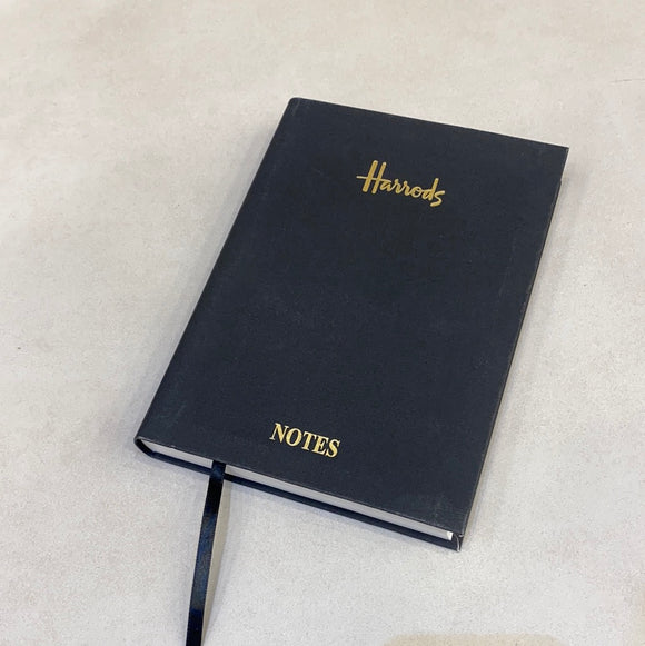 Harrods A5 Black Linen Notebook
