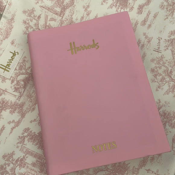 Harrods A5 Pink Linen Notebook