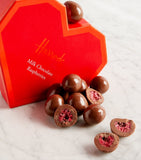 Raspberries Heart Milk Chocolate Box