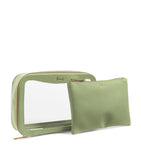 Transparent Oxford Pale Green Cosmetic Bag Set