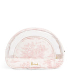 Pink Toile Wood Cosmetic Bag Set