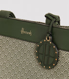 Harrods Barbican Woven Green Tote Bag